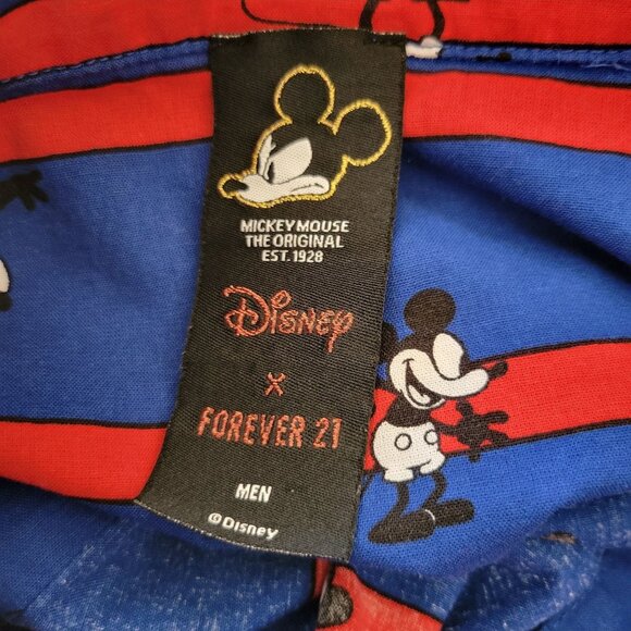 Disney X Forever 21 Mens Mickey Mouse Short Sleeve Button-Up Shirt (Size L) - Picture 5 of 8